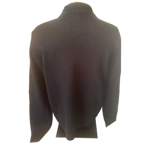 Vintage Worthington Embroidered Pullover Sweater Black Cream Pink Beaded Large - Picture 3 of 6
